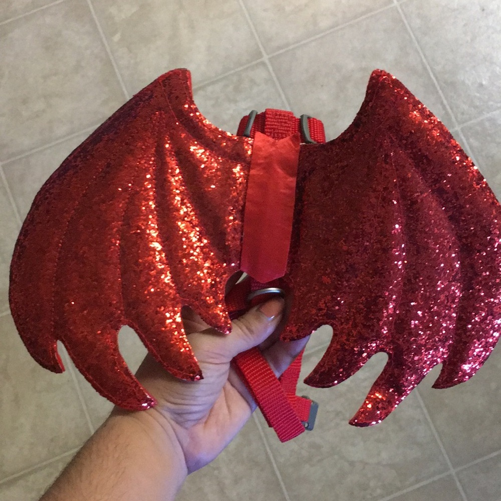 Small dog devil wings costume